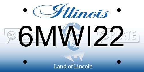 6MWI22 Illinois License Plate