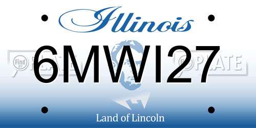 6MWI27 Illinois License Plate
