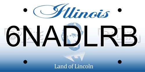 6NADLRB Illinois License Plate