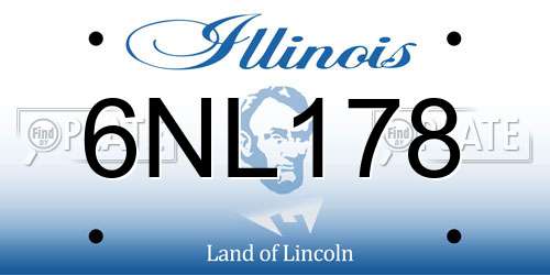 6NL178 Illinois License Plate