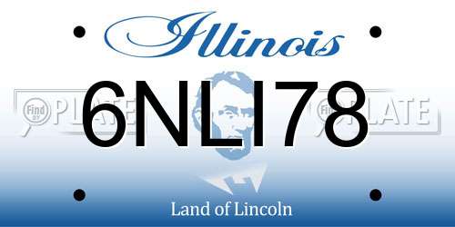6NLI78 Illinois License Plate
