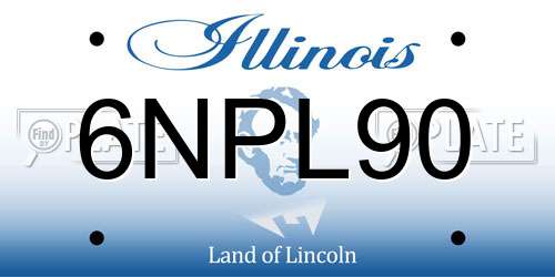 6NPL90 Illinois License Plate