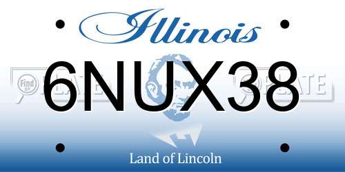6NUX38 Illinois License Plate