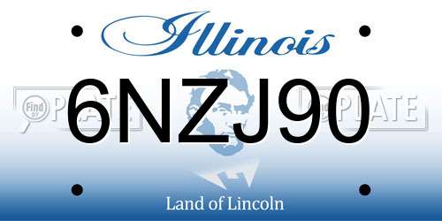 6NZJ90 Illinois License Plate