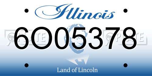 6O05378 Illinois License Plate