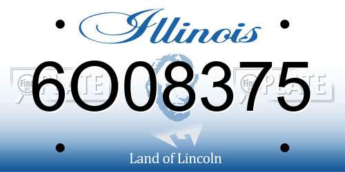 6O08375 Illinois License Plate
