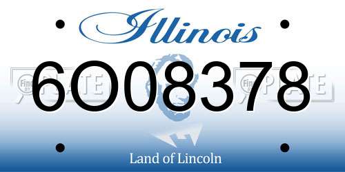 6O08378 Illinois License Plate