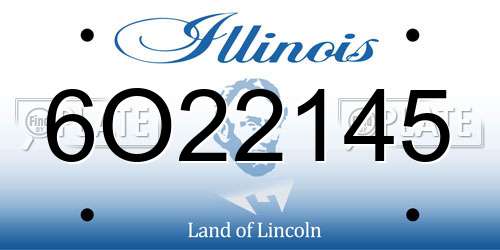 6O22145 Illinois License Plate