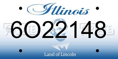 6O22148 Illinois License Plate