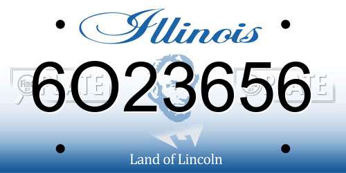 6O23656 Illinois License Plate