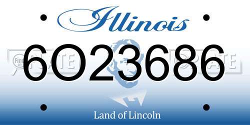 6O23686 Illinois License Plate
