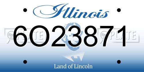 6O23871 Illinois License Plate