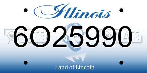 6O25990 Illinois License Plate