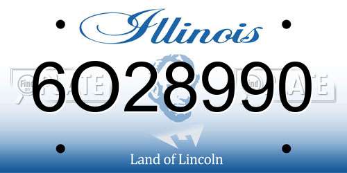 6O28990 Illinois License Plate