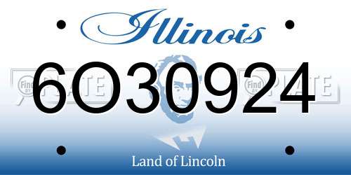 6O30924 Illinois License Plate