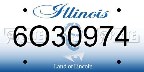 6O30974 Illinois License Plate