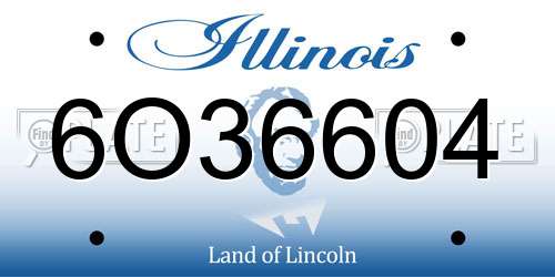 6O36604 Illinois License Plate