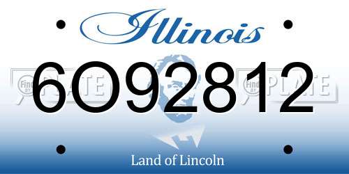 6O92812 Illinois License Plate