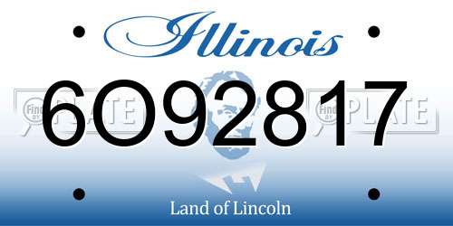 6O92817 Illinois License Plate