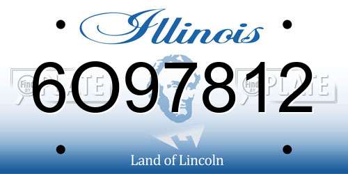 6O97812 Illinois License Plate