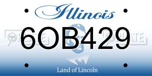 6OB429 Illinois License Plate