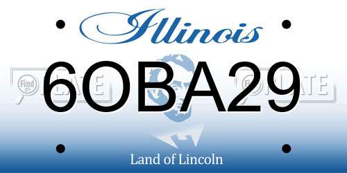 6OBA29 Illinois License Plate