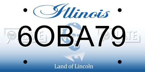 6OBA79 Illinois License Plate