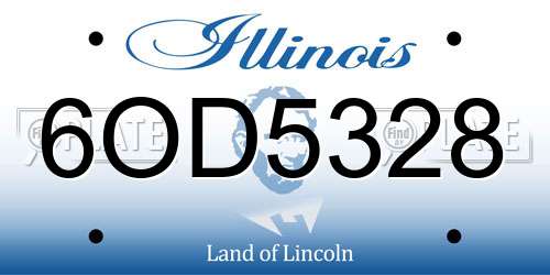 6OD5328 Illinois License Plate