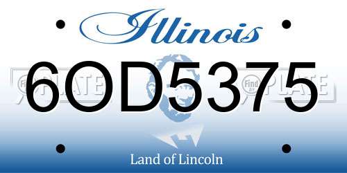 6OD5375 Illinois License Plate