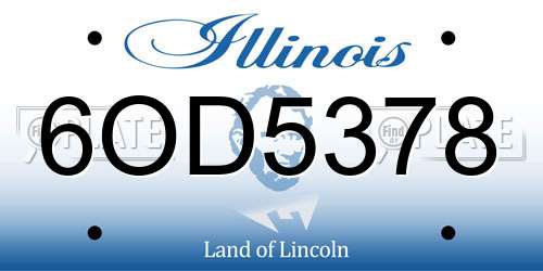 6OD5378 Illinois License Plate
