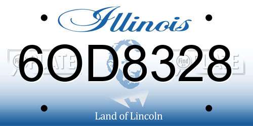 6OD8328 Illinois License Plate
