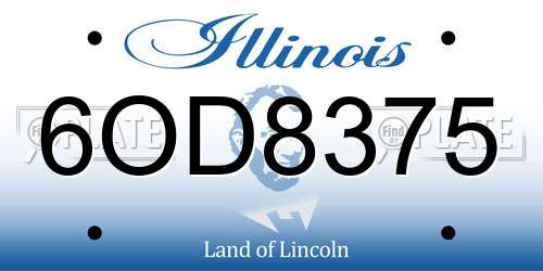6OD8375 Illinois License Plate