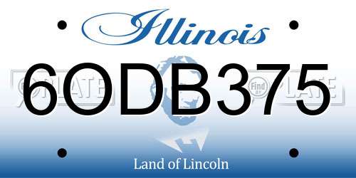6ODB375 Illinois License Plate