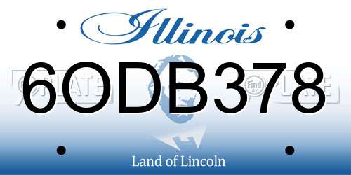 6ODB378 Illinois License Plate
