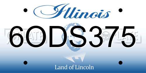 6ODS375 Illinois License Plate