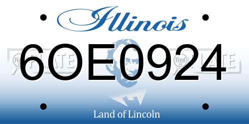 6OE0924 Illinois License Plate