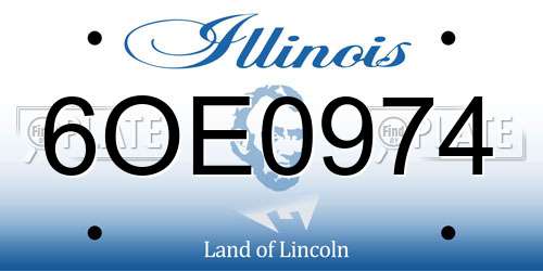 6OE0974 Illinois License Plate