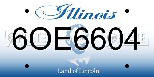6OE6604 Illinois License Plate