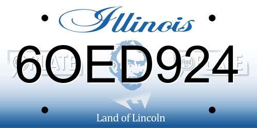 6OED924 Illinois License Plate