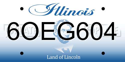 6OEG604 Illinois License Plate