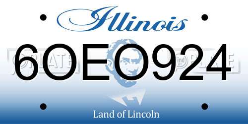6OEO924 Illinois License Plate