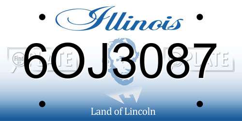 6OJ3087 Illinois License Plate