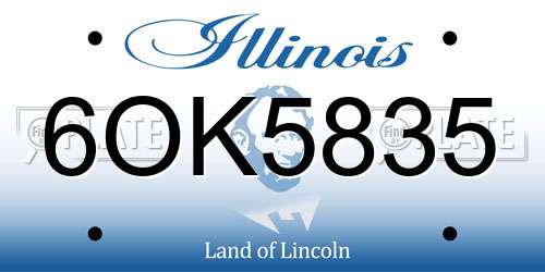 6OK5835 Illinois License Plate