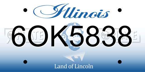 6OK5838 Illinois License Plate