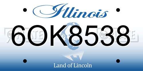 6OK8538 Illinois License Plate