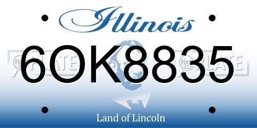 6OK8835 Illinois License Plate
