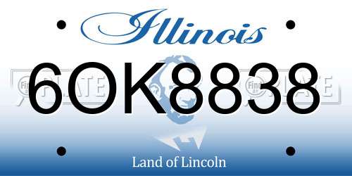 6OK8838 Illinois License Plate
