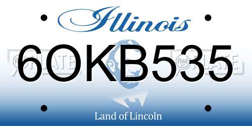 6OKB535 Illinois License Plate