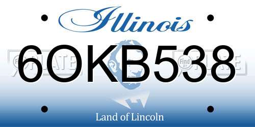 6OKB538 Illinois License Plate