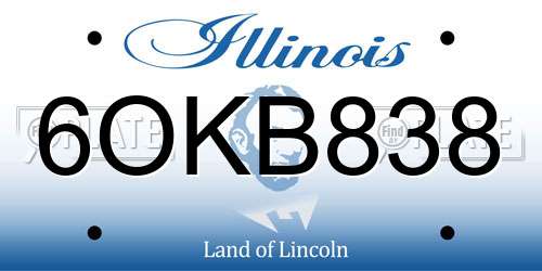 6OKB838 Illinois License Plate